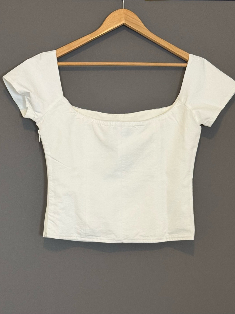 Dairy Boy American Cream Square Neck Cap Sleeve Corset Top Boning White 10 - Picture 4 of 11